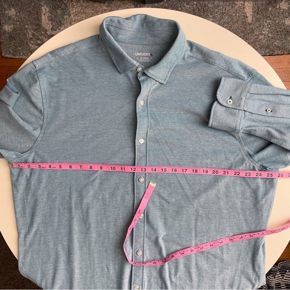 UNTUCKit Pique Polo Button Down Shirt Deep Teal Men’s Size XXL Regular Fit - Picture 3 of 7